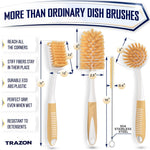 Load image into Gallery viewer, Dish Brush Set of 4 with Bottle Water Brush Dish Scrub Brush Dishwasher Safe