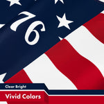 Load image into Gallery viewer, G128 Combo Pack: American USA Flag 3x5 Ft & Betsy Ross 1776 Flag 3x5 Ft Both LiteWeave Pro Series Printed 150D Polyester, Brass Grommets