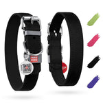 Load image into Gallery viewer, Leather Dog Collar XSmall Dogs 8–11 in Neck x 0.5 in Wide Black