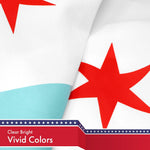 Load image into Gallery viewer, G128 Chicago City Flag 3x5 feet Printed 150D Quality Polyester
