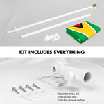Load image into Gallery viewer, Combo Pack 6 Ft Tangle Free Aluminum Spinning Flagpole White Guyana Guyanese