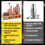 Load image into Gallery viewer, Bartender Kit with Bamboo Stand Bar Set with Cocktail Shaker Bartending Kit with Essential Bar Accessory Tools 13 pcs Pink Gold