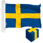 Load image into Gallery viewer, Sweden Swedish Flag 3x5 Ft 5Pack 150D Printed Polyester By G128