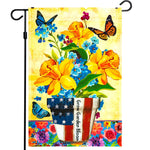 Load image into Gallery viewer, Grow Garden Spring Bloom 12x18 Inch USA Patriotic Flower Pot with Butterflies
