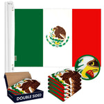 Load image into Gallery viewer, Mexico Mexican Flag 2x3FT 5Pack Doublesided Embroidered Polyester By G128
