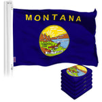 Load image into Gallery viewer, G128 5 Pack: Montana MT State Flag 3x5 Ft LiteWeave Pro Series Printed 150D Polyester Indoor/Outdoor, Vibrant Colors, Brass Grommets, Thicker and More Durable Than 100D 75D Polyester