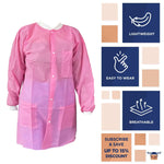 Load image into Gallery viewer, Disposable Lab Coat Small Size 10 Pack Light Pink Lab Jackets for Adults