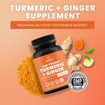 Load image into Gallery viewer, High Potency 1200mg Turmeric and Ginger Supplement Antioxidant 180 Capsules