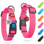 Load image into Gallery viewer, Waterproof Dog Collar 17-28 inch Neck x 1 3/5 inch Wide Plastic Buckle Adjustable Dog Collar for Large Dogs Small and Medium Dogs Breakaway Dog Collar Waterproof with Plastic Buckle and QR Dog Tag Boy & Girl Dog Collars (Pink)