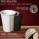 Load image into Gallery viewer, Insulated Disposable Coffee Cups with Lids & Straws 12 oz 100 Packs Black Cups