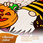 Load image into Gallery viewer, Garden Flag Happy Halloween Gnome with Pumpkin and Black Cat 12x18 Blockout Fabric