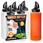 Load image into Gallery viewer, 6 Pcs Condiment Squeeze Bottles for Sauces 12 oz – Squirt Bottles for Liquids Refillable Leak Proof Easy to Fill Durable and Convenient Salad Dressing Dispenser Dressing Mustard Ketchup Bottle