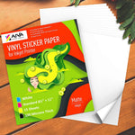 Load image into Gallery viewer, Printable Vinyl Sticker Paper for Inkjet Printer Matte White 15 pcs Letter Size