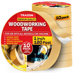 Load image into Gallery viewer, Double Sided Woodworking Tape 10 Pack 1 Inch x 120 Ft Wood Crafter Sticky Tool Two Side Adhesive for Router Templates Removable & Residue Free