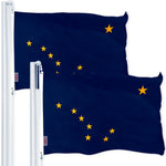 Load image into Gallery viewer, Alaska AK State Flag 3x5 Ft 2Pack 150D Printed Polyester By G128