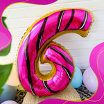 Load image into Gallery viewer, Donut Balloon Number 6 for Girls or Boys Birthday Party 40 inch Balloon Decor