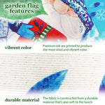 Load image into Gallery viewer, G128 Combo Pack: Garden Flag Stand Black 36 in x 16 in & Garden Flag Winter Decoration Welcome Festive Bearded Gnome with Parcel 12x18 DoubleSided Blockout Fabric