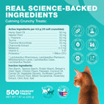 Load image into Gallery viewer, Cat Calming Treats 500 Crunchy Calming Cat Treats with Melatonin for Cats Valerian Root LTheanine Taurine & Probiotics Cat Vitamins and Supplements for Stress Anxiety Relief All Breeds
