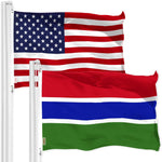 Load image into Gallery viewer, G128 Combo Pack: American USA Flag 3x5 Ft & Gambia Gambian Flag Both LiteWeave Pro Series Printed 150D Polyester, Brass Grommets