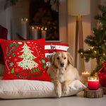 Load image into Gallery viewer, Christmas Decoration Elegant Pine Spruce Waterproof Throw Pillow 18 x 18 in Set of 4, Beautiful Cushion Covers for Christmas Sofa Couch Decoration, Pillow Insert Included