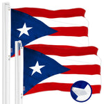 Load image into Gallery viewer, G128 2 Pack: Puerto Rico Puerto Rican Flag 2x3 Ft ToughWeave Series Embroidered 300D Polyester Embroidered Design, Indoor/Outdoor, Brass Grommets