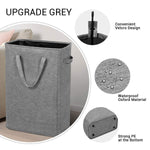 Load image into Gallery viewer, Slim Laundry Hamper With Handles Collapsible Laundry Basket Thin Dirty Clothes Basket Narrow Laundry Bag Foldable Dirty Cloth Hamper 45L (21 inchesDark Grey)