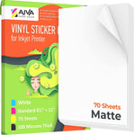 Load image into Gallery viewer, Printable Vinyl Sticker Paper Waterproof Decal for Inkjet Printer 70 Matte Sheet