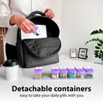 Load image into Gallery viewer, Extra Large Pill Organizer Purple white 2 Times A Day Big Pill Box 7 Day Am Pm