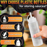 Load image into Gallery viewer, 10 Pack Plastic Condiment Squeeze Bottles 12 oz Refillable Squirt Bottles with Narrow Tip Leak Resistant Great for Oil Sauces Ketchup Mayonnaise Syrup Dressing BBQ Grilling & Catering Use