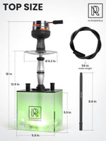 Load image into Gallery viewer, Yado Square Hookah Acrylic Hookah with Big Silicone Bowl for Smoking Coal Tongs Amazing for Shisha Smoking
