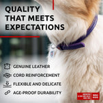 Load image into Gallery viewer, Purple Rolled Leather Dog Collar Padded Small Dogs 13–16 in Neck