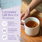 Load image into Gallery viewer, Mini Lavender Spa Gift Set Relaxation Gift Basket for Women Self Care Package with Lavender Candle Bath Bomb Soap Greeting Card & More