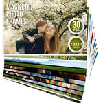 Load image into Gallery viewer, 30 Pack 2.5x3.5 Magnetic Picture Frames for Refrigerator Wallet Sized White Small Magnet Picture Frames for Fridge Magnetic Photo Sleeves Locker Magnet Frame Magnetic Photo Pockets Magnetic Picture Holder