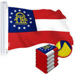 Load image into Gallery viewer, G128 5 Pack: Georgia GA State Flag 2.5x4 Ft StormFlyer Series Embroidered 220GSM Spun Polyester Embroidered Design, Indoor/Outdoor, Brass Grommets, Heavy Duty, All Weather