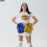 Load image into Gallery viewer, Cheerleader Pompom Dance Party Accessories 6Pcs Party Dress Cheerleading Gifts Cheer Gifts Party Set Dance Costume for Graduation Noise Makers and Sporting Events Makers Pink Cheer Pom Poms
