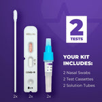 Load image into Gallery viewer, 2 Pack WELLlife COVID19 at Home Self Test Results in 10 Minutes, FDA Authorized COVID Home Test, with Noninvasive Nasal Swab, Easy to Use & No Discomfort