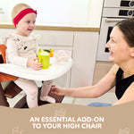 Load image into Gallery viewer, High Chair Tray Compatible with Stokke Trip Trap Chair Matte White Ergonomic Curved Design BPA Free Easy to Assemble