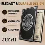 Load image into Gallery viewer, Birth Certificate Holder 8.5x11 Black Faux Leather Document Protector for Records Letter Size Durable Birth Certificate Document Holder Sleeve Protective Keepsake Folder with Silver Foil Cover