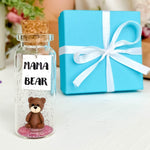 Load image into Gallery viewer, Gifts for Mom Personalized Moms Birthday Gift Future Mom to Be Gift Idea Custom Presents for Mother (Brown Bear Mama Bear Message Bottle in Teal Gift Box)