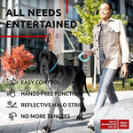 Load image into Gallery viewer, Hands Free Retractable Dog Leash 9.5Ft Blue One Size Fits All One Handed Brake