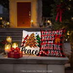 Load image into Gallery viewer, G128 Christmas Decoration Farmhouse Pine Spruce Waterproof Throw Pillow Covers 18 x 18 in Set of 4, Beautiful Cushion Covers for Christmas Sofa Couch Decoration