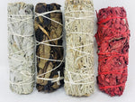 Load image into Gallery viewer, Variety Pack of White Sage Black Sage Blue Sage and Red Sage (Dragon Blood)