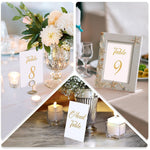 Load image into Gallery viewer, Gold Table Numbers 1 30 for Wedding Reception Gold Foil Table Number Cards 4x6 Inch with Head & Gift Table Restaurant Table Numbers Wedding Numbers for Tables Card Stock Wedding Table Numbers