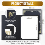 Load image into Gallery viewer, 50 Pack Premium Black Certificate Holders 8.5 x 11 inch Heavyweight 300gsm Cardstock Diploma Holder & Certificate Folder Award Certificate Folders for Graduation with Gold Foil Diploma Cover
