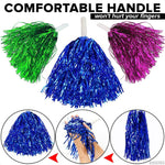 Load image into Gallery viewer, Cheerleader Pompom Dance Party Accessories 6Pcs Party Dress Cheerleading Gifts Cheer Gifts Party Set Dance Costume for Graduation Noise Makers and Sporting Events Makers Pink Cheer Pom Poms
