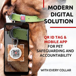 Load image into Gallery viewer, Leather Dog Collar Adjustable All Sizes Buckle D-Ring & QR Tag
