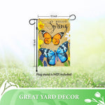 Load image into Gallery viewer, Hello Spring Butterflies and Flowers Garden Flag 12x18 Inch Printed 150D