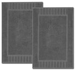 Load image into Gallery viewer, Luxury Bath Mat Floor Towel Set 22 x34 in 2 Pack Dark Gray Absorbent Cotton