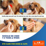 Load image into Gallery viewer, Cat Dog Eye Wash Wipes Tear Stain Remover Cleaner Eye Infection Treatment 120Pad