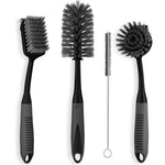 Load image into Gallery viewer, Dish Brush Set of 4 with Bottle Water Brush Dish Scrub Brush Straw Brush Black